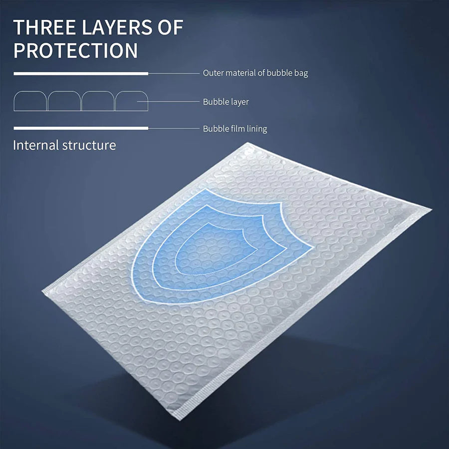 #0 6.5 x 10 Inch Packaging Supplies White Poly Bubble Mailers Self-Sealing Shipping Envelopes Plastic Mailing Bags 6.5"x10" PBM0 6.5"x9" Inner Size (500 Pack)