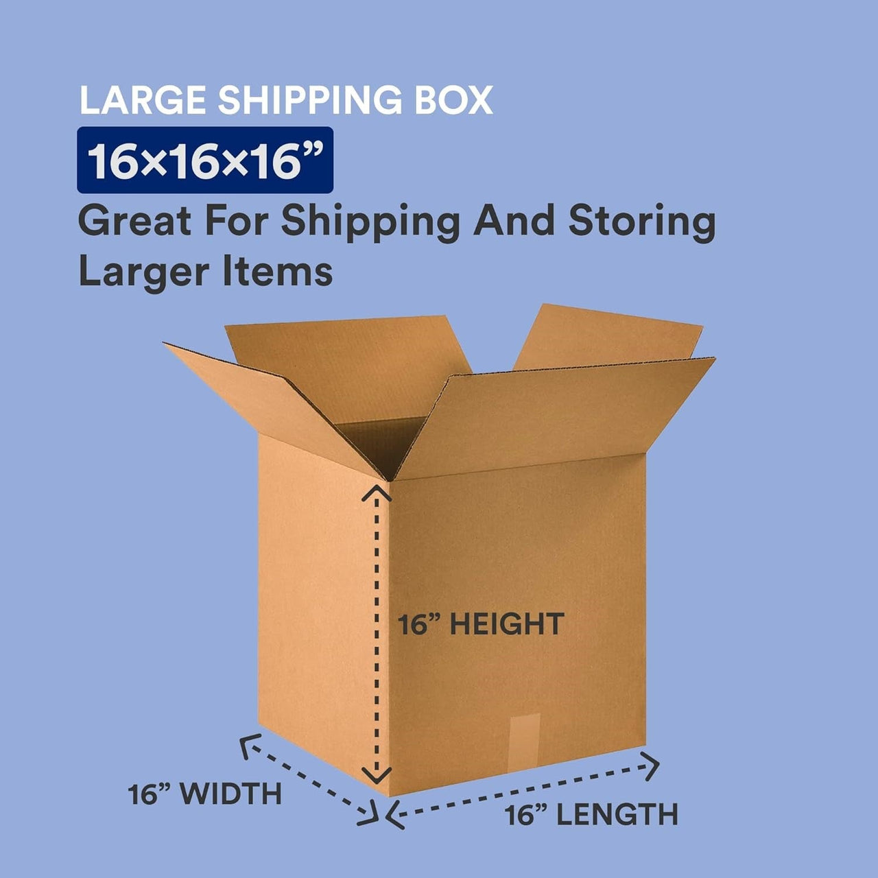 50 Pack Shipping Boxes 16"L x 16"W x 16"H Corrugated Cardboard Box for Packing Moving Storage