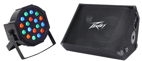 Peavey PV 12M Pro Passive 12" Stage Monitor Speaker + DJ Wash Light