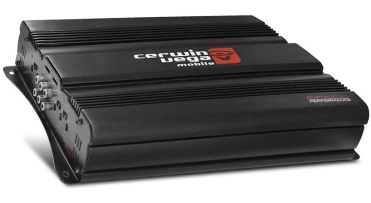 Cerwin Vega CVP1600.4D 1600W Amp + 4x XED62 6.5" 600W Speakers + 4-CH Amp Kit