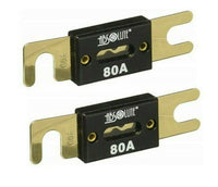 Thumbnail for 2 PACK 80 AMP ANL FUSE FUSES GOLD PLATED INLINE WAFER HIGH QUALITY HOLDER