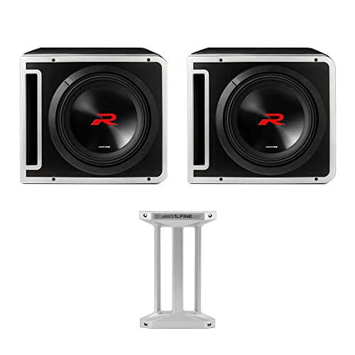 2 Alpine R2-SB10V Loaded 10" 750W R-W10D4 Subwoofers + Ported Sub Enclosure Box