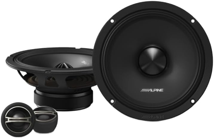 Alpine DM-65C-G 6.5" Component Speaker + DM-65-G 6.5" Coaxial Speakers Bundle