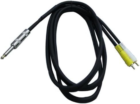 Mr. Dj CQDR6 6' 1/4" TRS to Dual RCA Insert Cable, Male 6.35mm 1/4" TRS to 2RCA Y Splitter Patch Microphone Cable