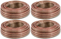 Thumbnail for 12 Gauge 25 FT Clear Speaker Wire 4 Pack Deal Copper Clad Stranded Wire