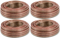 Thumbnail for 4 Pack 12 Gauge 25 FT Clear Speaker Wire Copper Clad Stranded Wire
