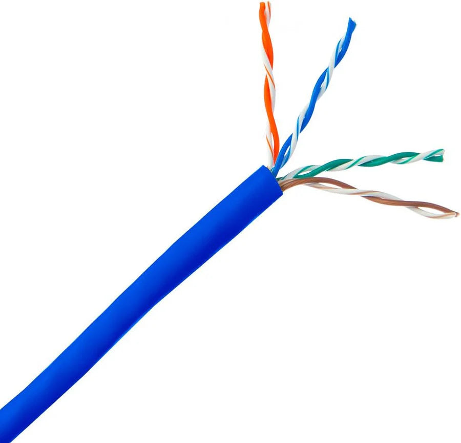 Patron 1000' Cat6 Ethernet Blue Bulk Network Cable 23AWG 600Mhz UL Bare Solid Copper Wire UTP 1000' Blue