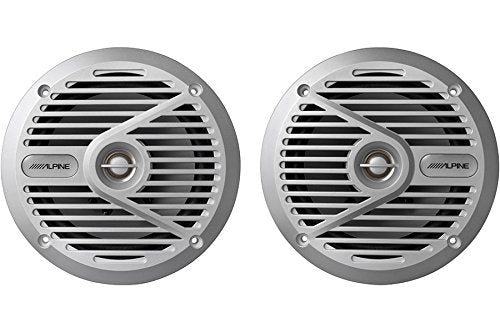 Alpine SPS-M601 110W 6-1/2" 6.5" 2-Way Type-S Marine Coaxial Speakers Silver