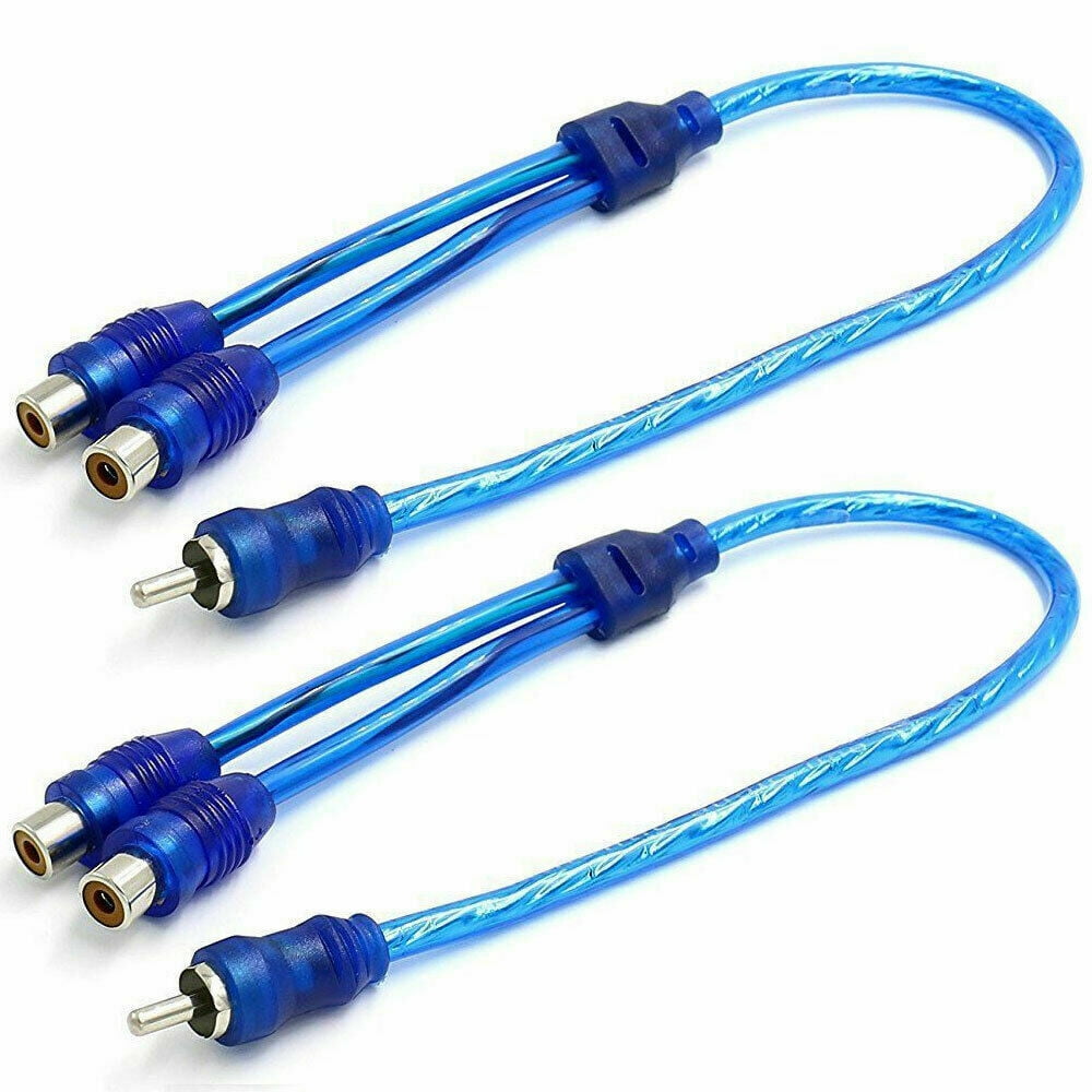 2 Absolute RCA Audio Video Cable "Y" Adapter Splitter 1 Male to 2 Female Plug Cable
