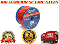 Thumbnail for Absolute 1/0 Gauge 50 FT PRO Xtreme Twisted Power / Ground Battery Wire Cables Red