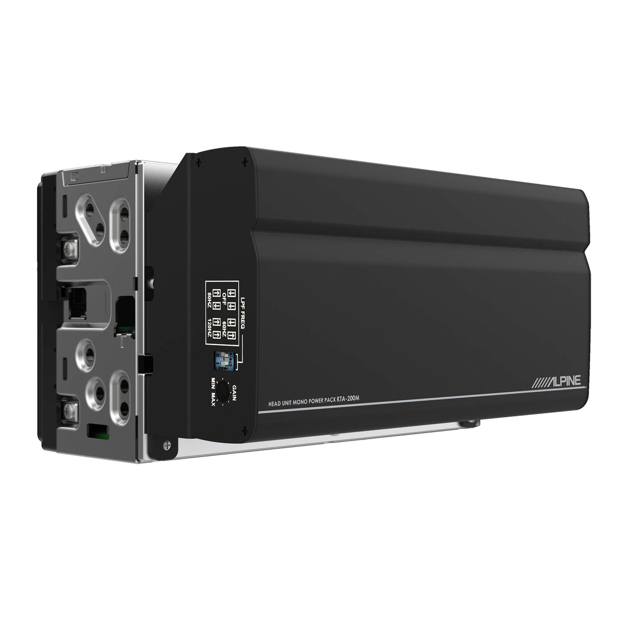 Alpine KTA-200M Mono Power Pack Amp with S-W12D2 12" Subwoofer and Bass Knob