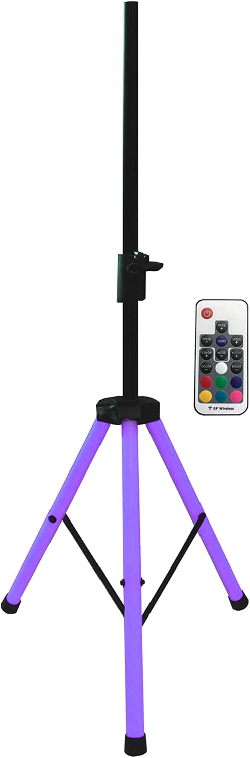 2 Universal Light Up Multi Color LED Speaker Stands w/Remote