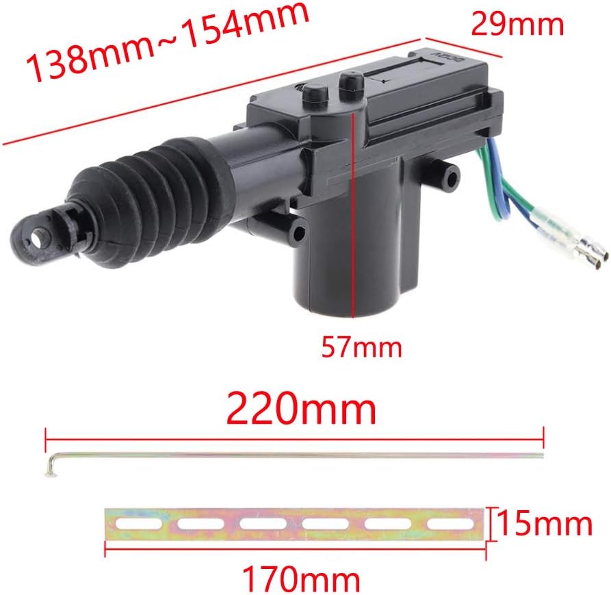 POWER DOOR LOCK KIT UNIVERSAL CAR ACTUATORS 12-VOLT MOTOR (2 PACK)