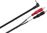 Thumbnail for Hosa CMR-203R Stereo Breakout Cable - Right-angle 3.5mm TRS Male to Left and Right RCA Male - 3 foot