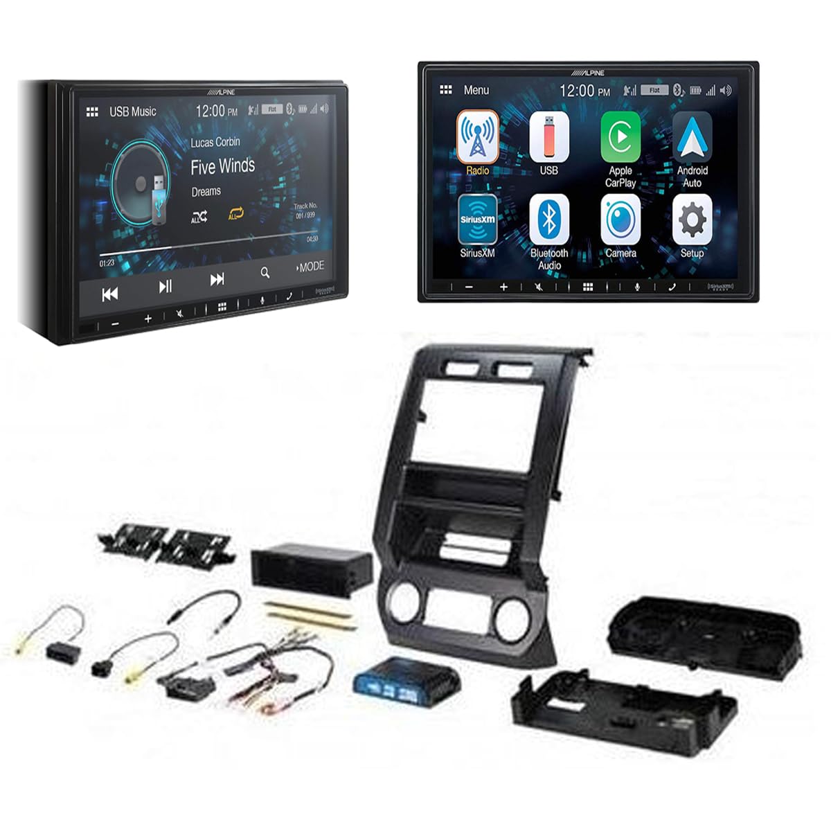 Alpine ILX-W670 Mechless Receiver + PAC RPK4-FD22010 Fits 15-20 F-150 & 17-19 SuperDuty