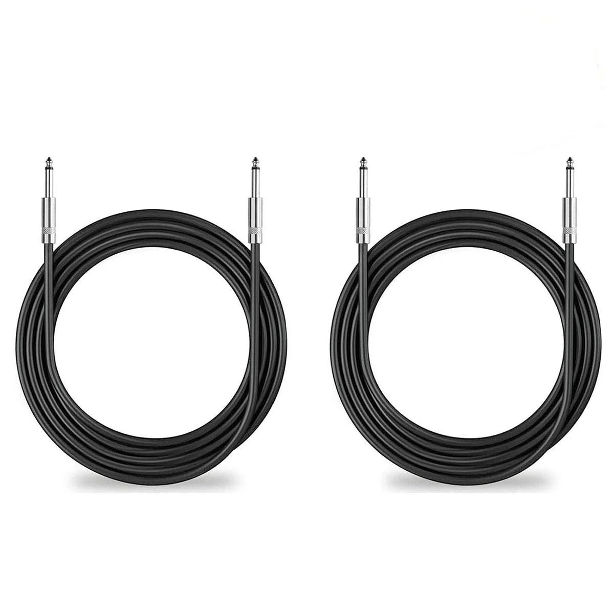 2 MR DJ CQQ25 25' Pro PA DJ Karaoke 1/4" Male to 1/4" Male Mono Audio Amp Patch Cords Speaker Wire PA Cable