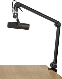 Thumbnail for Gator GFWMICBCBM3000 Deluxe Frameworks Desktop Mic Boom Stand - Bundle with Microphone Windscreen, XLR Cable