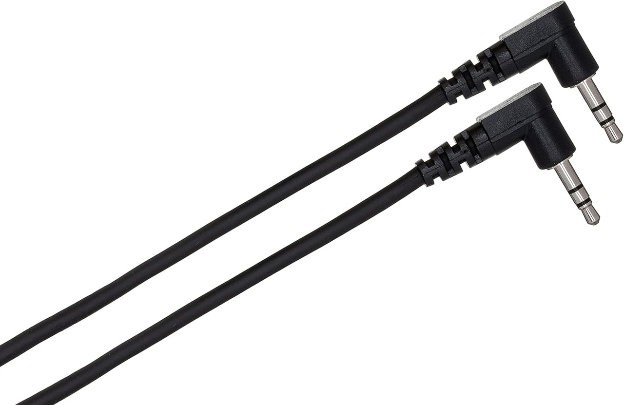 Hosa CMM-105RR Stereo Interconnect Cable Right angle 3.5mm TRS Male to Right angle 3.5mm TRS Male - 5 foot