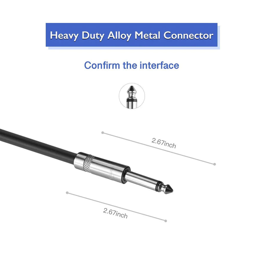 2 MR DJ CQQ3 3' Pro PA DJ Karaoke 1/4" Male to 1/4" Male Mono Audio Amp Patch Cords Speaker Wire PA Cable