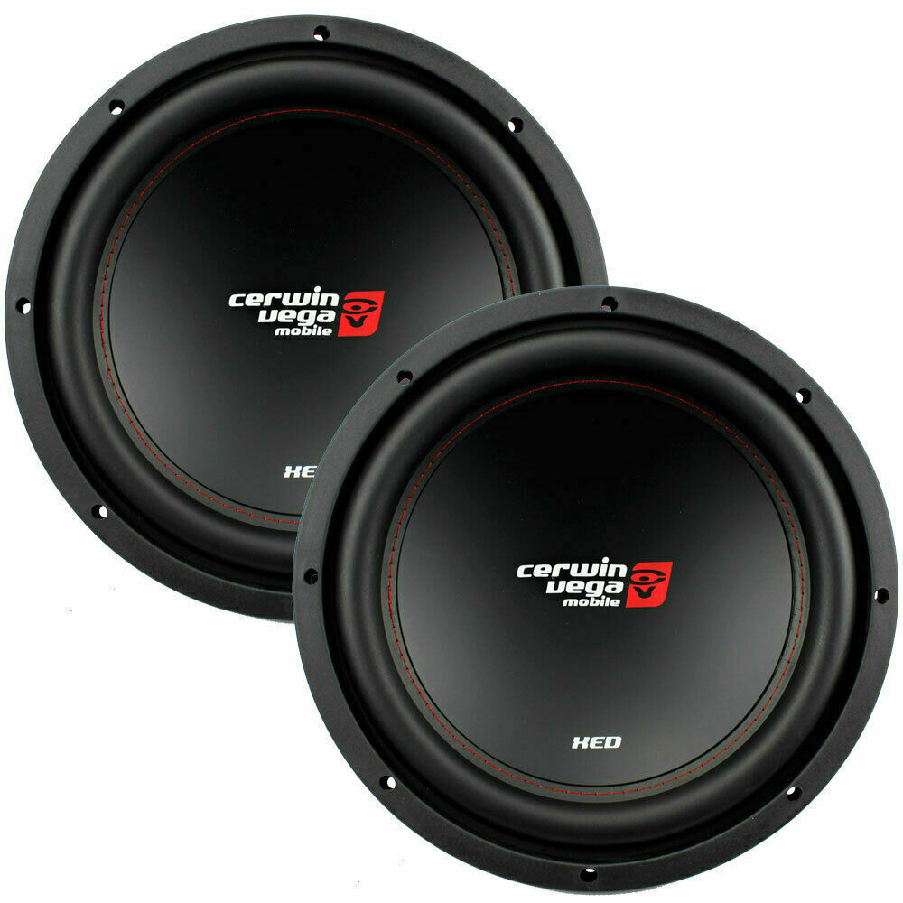 2 Cerwin-Vega XED12V2 1000 Watt 12" Inches Single 2 Ohm Car Audio Subwoofers
