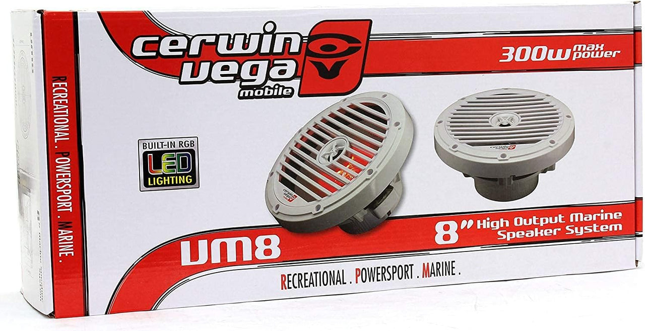 Cerwin Vega VM8 8" 75W RMS 2-Way Marine Coaxial Speakers