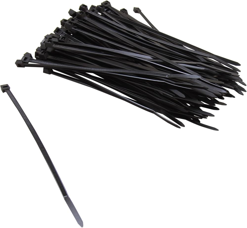 6" Cable Ties, 100 pk (6", 30lbs), 100 pk, Black, BCT6