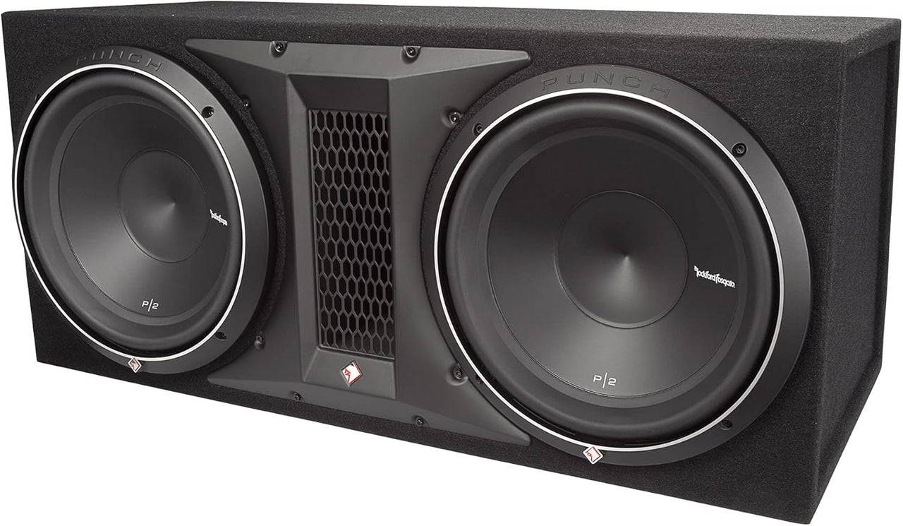 Rockford P2-2X12 Dual 12" P2 Series in Ported Box with R2-1200X1 Prime Series Amplifier