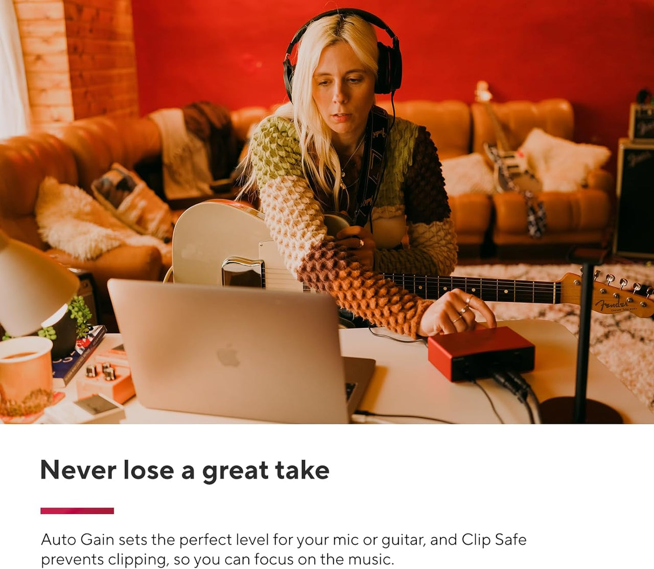 Focusrite Scarlett 2i2 Studio 4th Gen USB Audio Interface Boom Arm Mic Stand Desktop Mount Detachable Clip XLR Cable Microphone Pop Filter Cable Ties