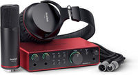 Thumbnail for Focusrite Scarlett 2i2 Studio 4th Gen USB Interface Microphone Headphones Software Suite Broadcast Arm Springs XLR Cable Pop Filter