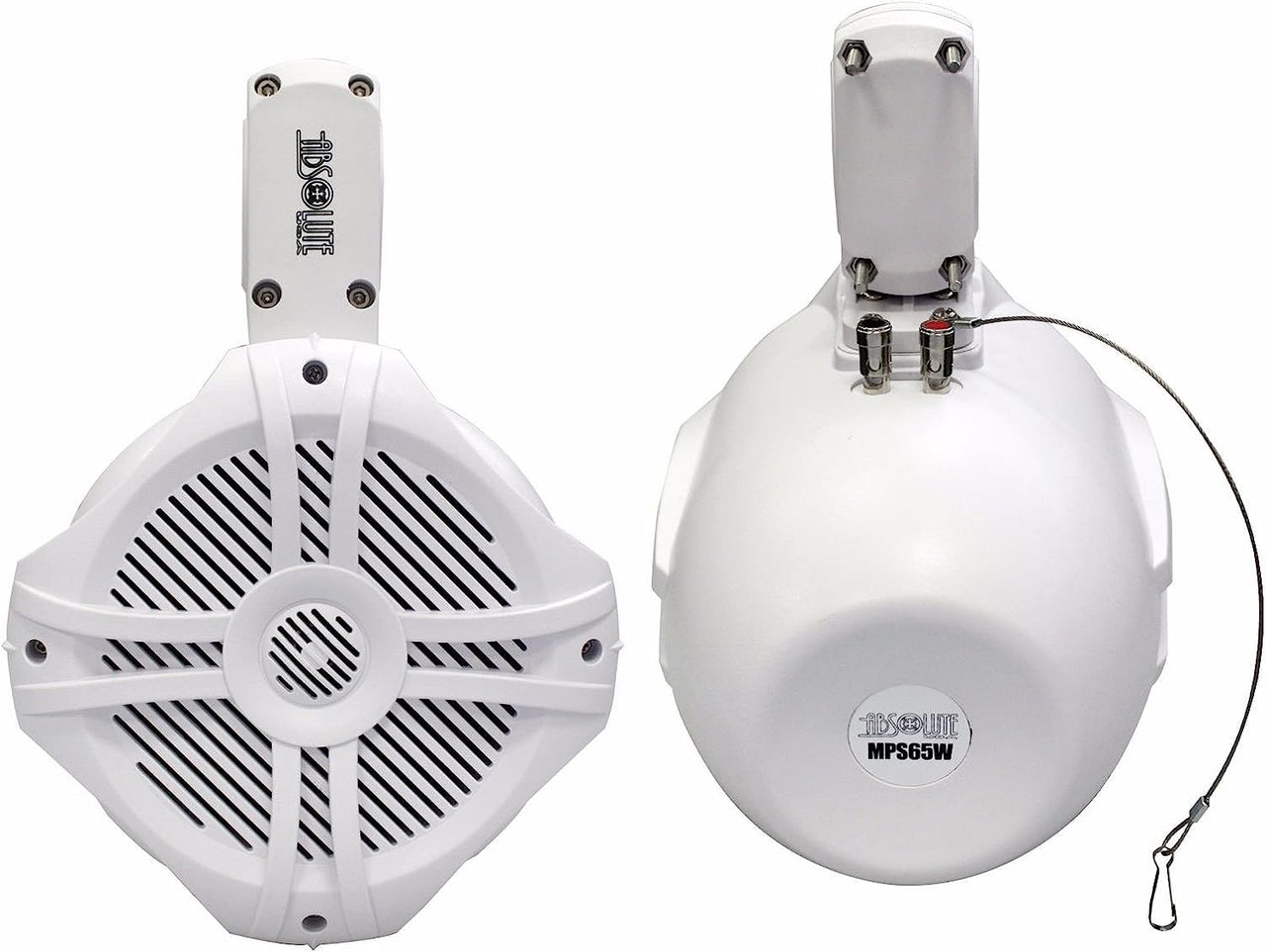 2 Absolute MPS65W Wake Board Speakers<br/>Marine RV 6.5" 200W RMS Wake Tower POD Enclosure Speaker