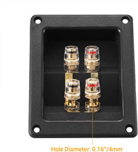 Thumbnail for American Terminal 2PCS Rectangle 4-Way Speaker Box Terminal Cup with Banana Plugs, Screw Type Binding Post Subwoofer Box Speaker Terminal Plates for DIY Home Car Stereo Speaker & Subwoofer