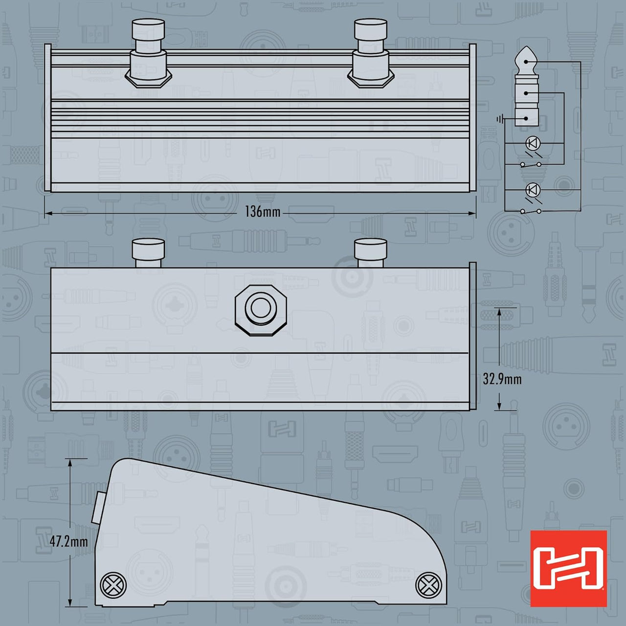 Hosa FSC-385 Guitar-style Amplifier Dual-latching Footswitch for Channel or FX