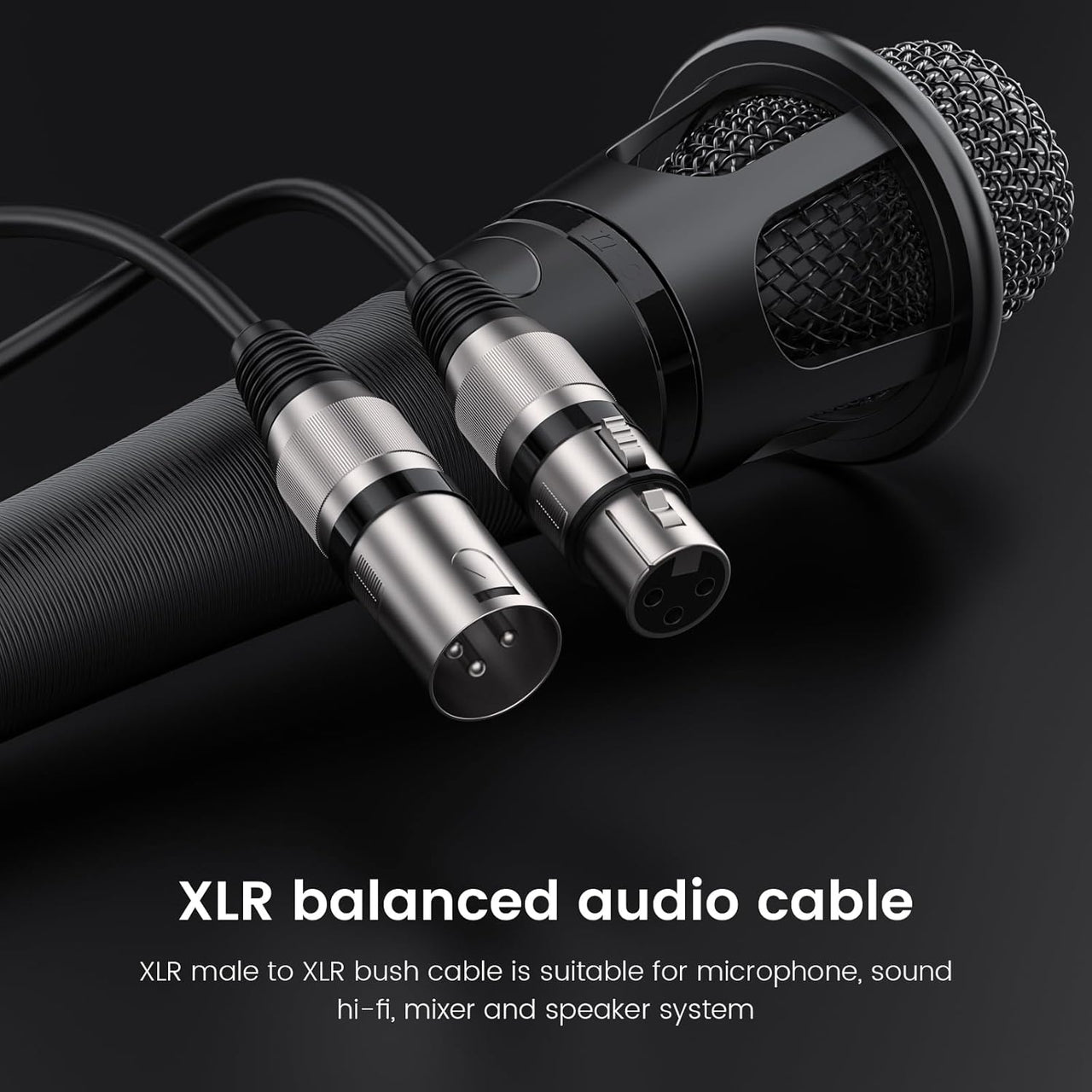 MR DJ CXMXF100 100' XLR Male to XLR Female Microphone Balanced Instrumental Dj XLR Interconnect Cable