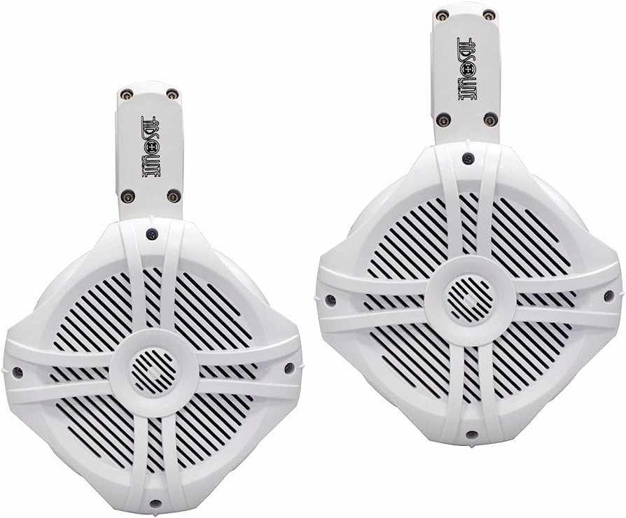 2 Absolute MPS65W Wake Board Speakers<br/>Marine RV 6.5" 200W RMS Wake Tower POD Enclosure Speaker