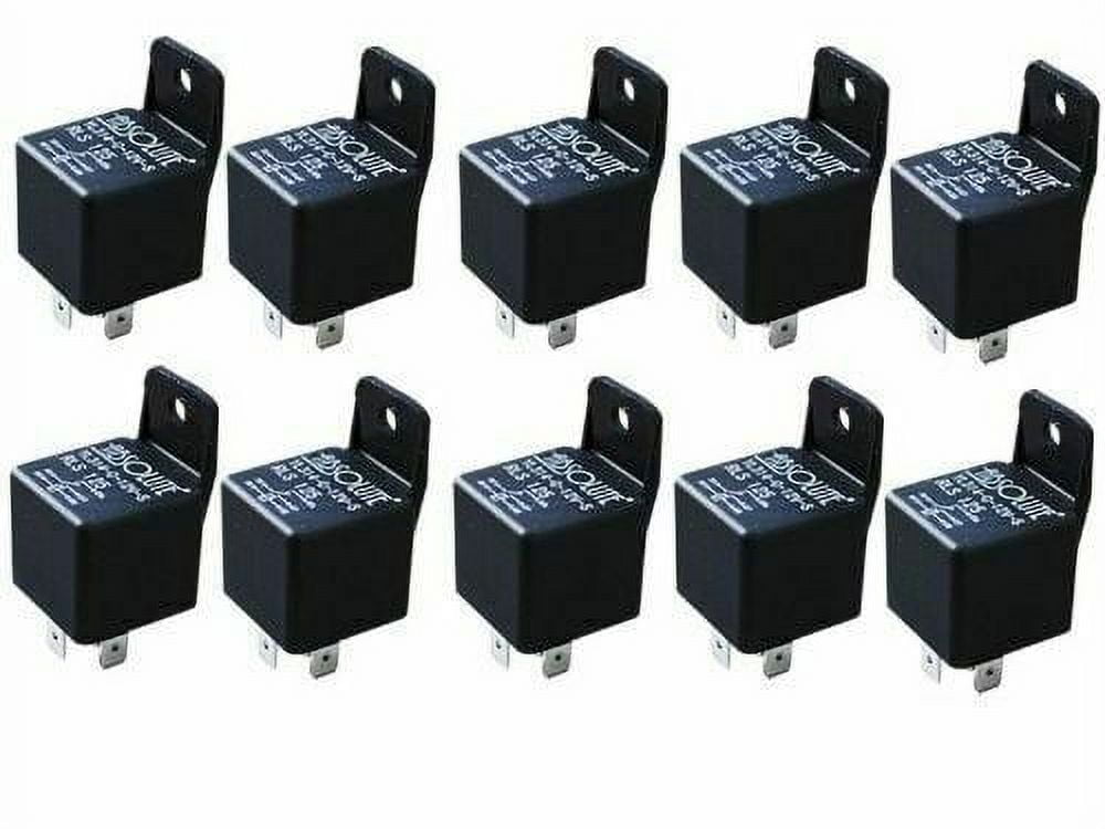 10 Bosch style 12 Volt DC 40 AMP SPTD Automotive Relay 5 Pin with Mounting Tab