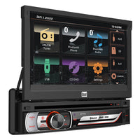 Thumbnail for Dual DV715B Single DIN Bluetooth In-Dash DVD/CD/AM/FM Flip Out Car Stereo w/ 7
