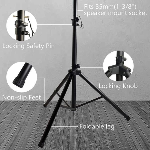 MR DJ SS350R Universal Red Folding Tripod PRO PA DJ Home On Stage Speaker Stand