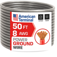 Thumbnail for American Terminal ATP8G50SL 8GA 50' Silver Power Ground Wire Car Audio Amplifier Marine Cable