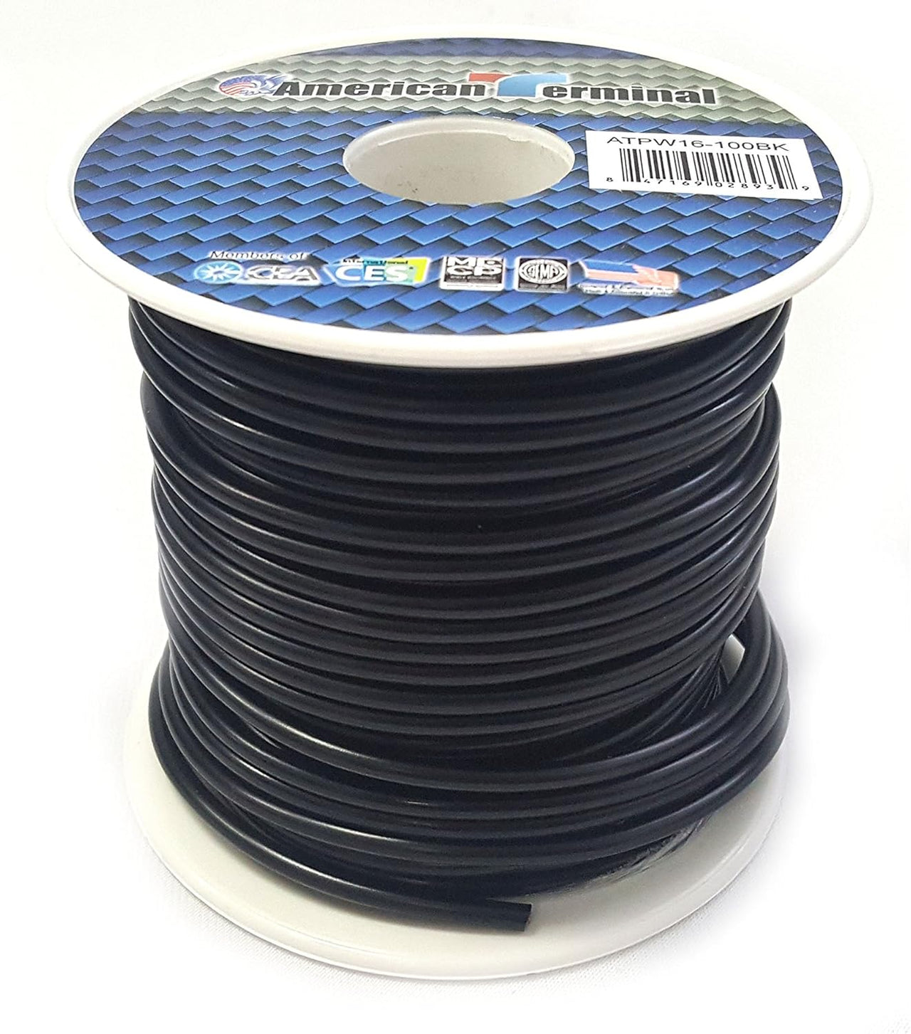 American Terminal ATPW16-100BK 16GA 100' Black Primary Remote Power Ground Wire