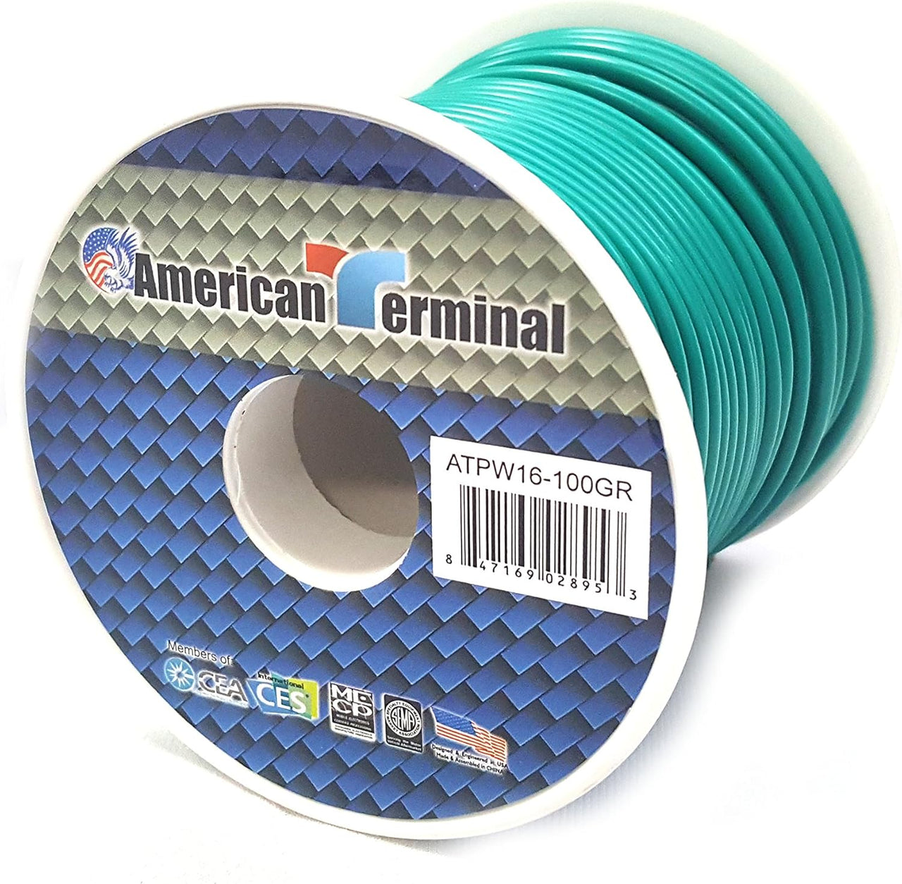 American Terminal ATPW16-100GR 16GA 100' Green Primary Remote Power Ground Wire