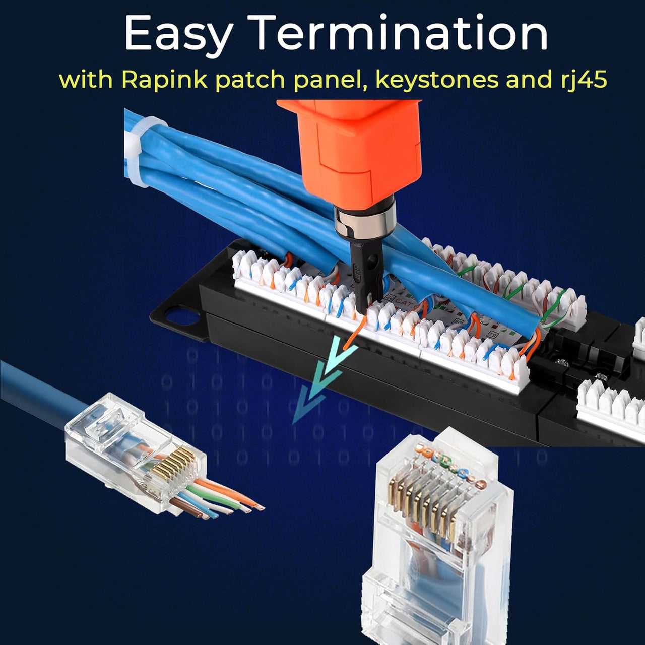 Patron 250' Cat6 Ethernet Blue Bulk Network Cable 23AWG 600Mhz UL Bare Solid Copper Wire UTP 250' Blue