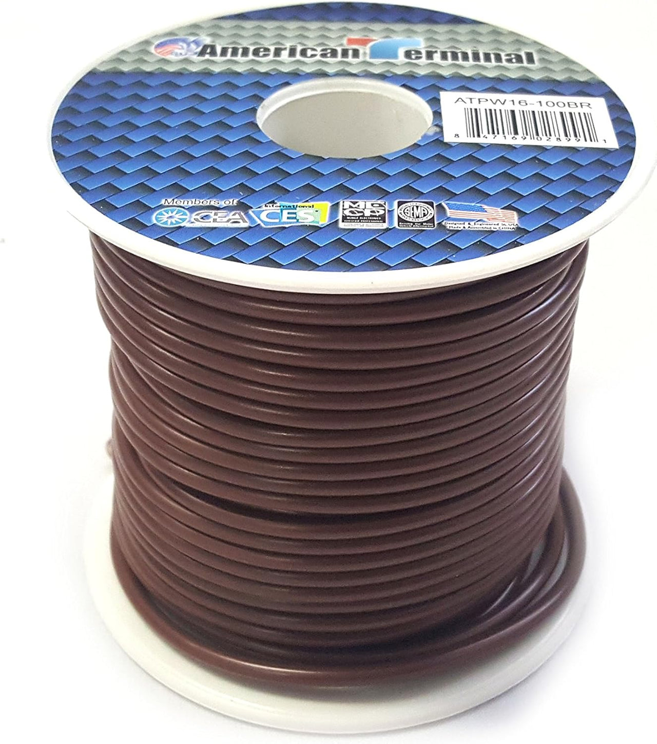 American Terminal ATPW16-100BR 16GA 100' Brown Primary Remote Power Ground Wire