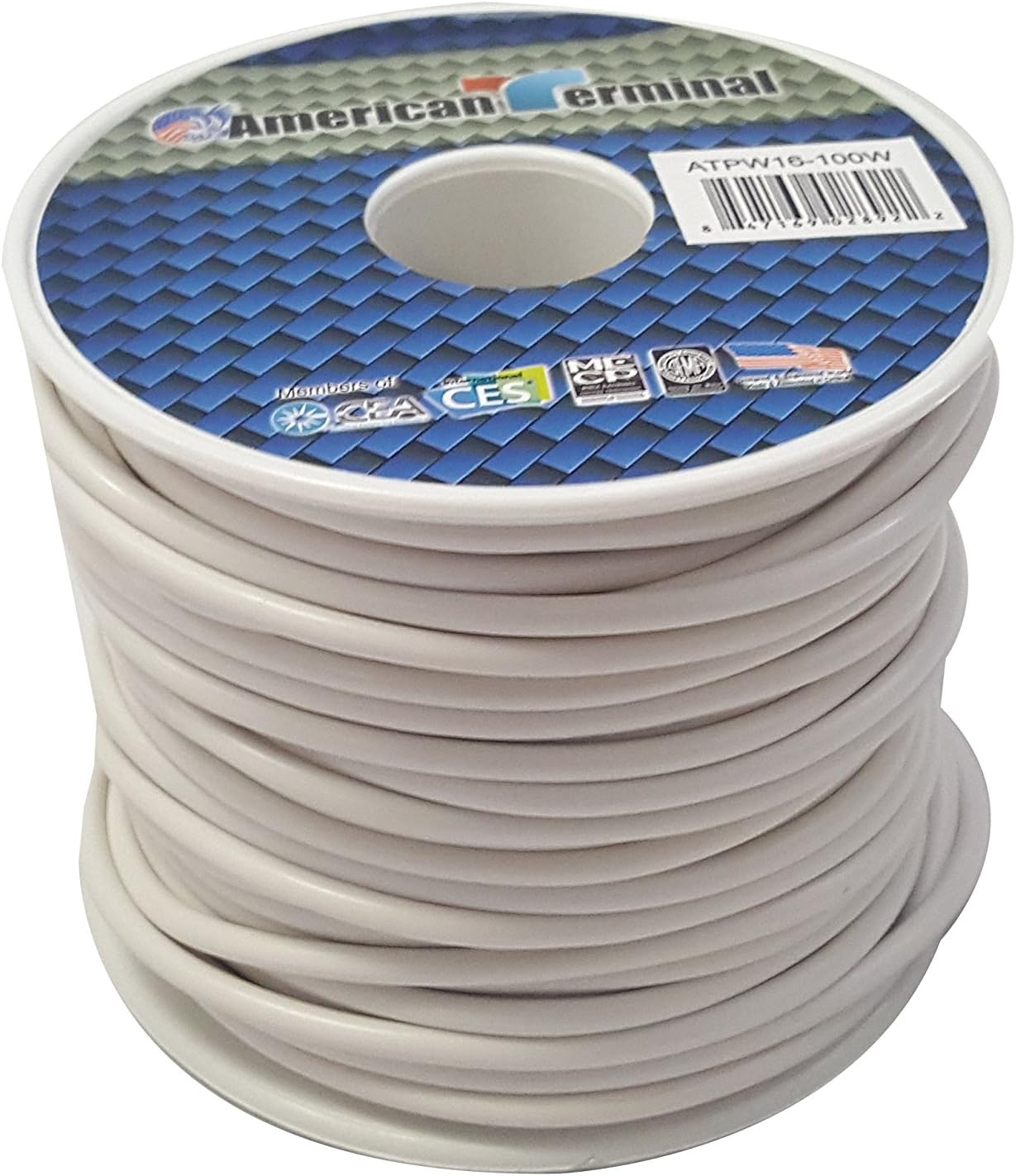 American Terminal ATPW16-100W 16GA 100' White Primary Remote Power Ground Wire