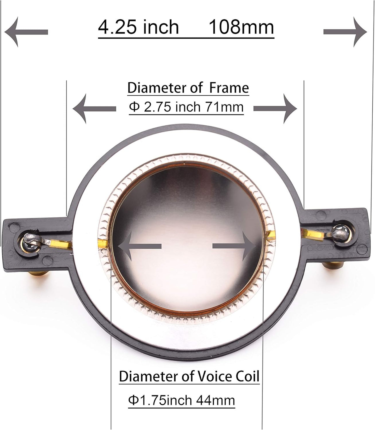MR DJ DIAPHRAGM1.75 1.75" Titanium Compression Driver Tweeter Replacement Diaphragm
