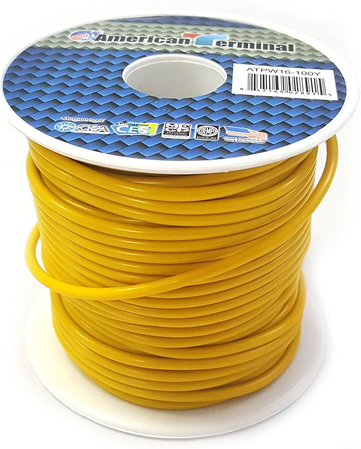 American Terminal ATPW16-100Y 16GA 100' Yellow Primary Remote Power Ground Wire