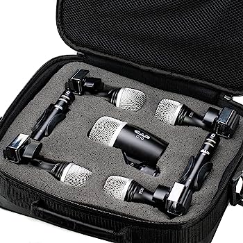 Cad Audio Stage7 Premium 7-Piece Drum Instrument Mic Pack Vinyl Carrying Case + 4 Microphones Cables