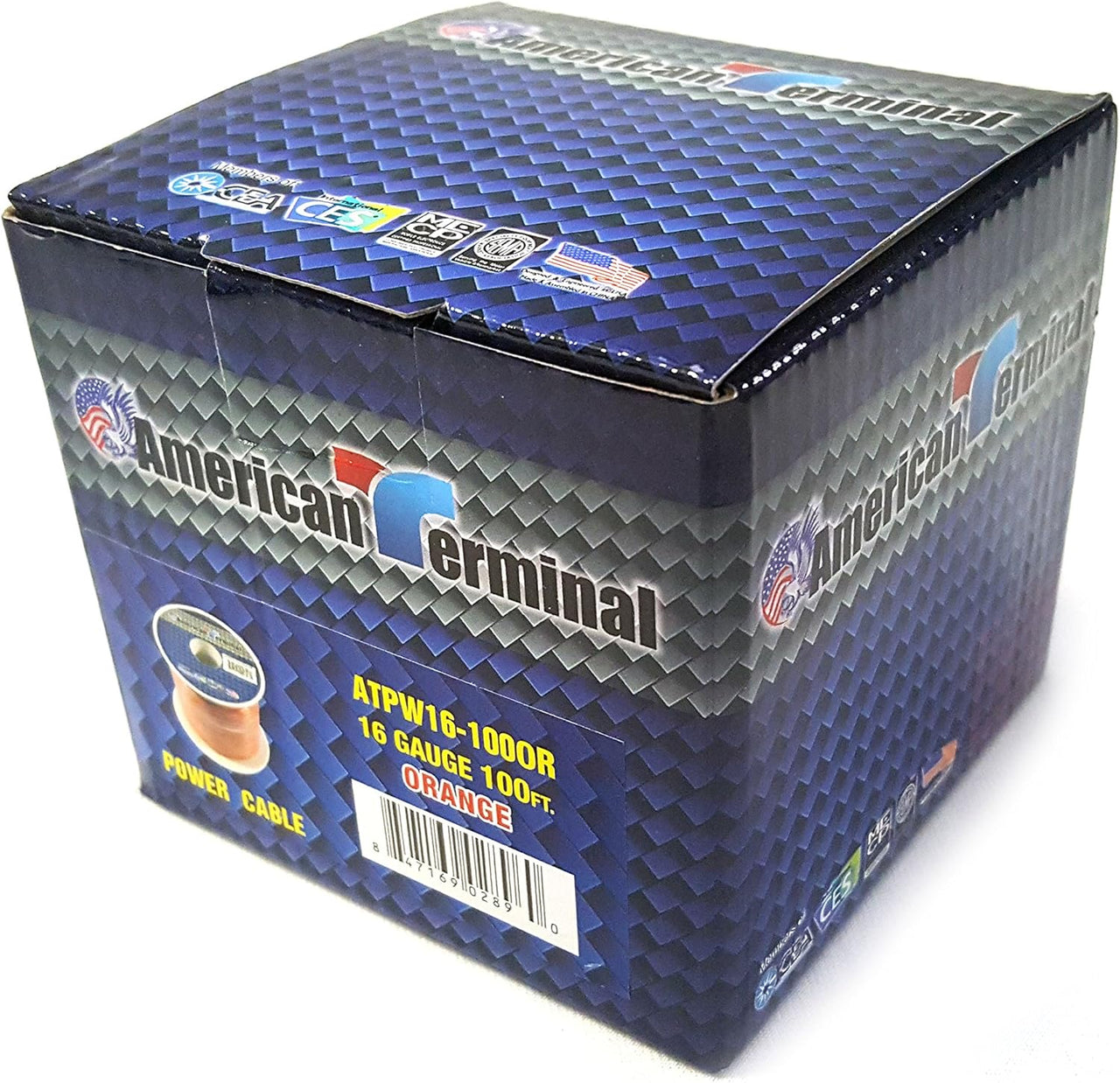 American Terminal ATPW16-100OR 16GA 100' Orange Primary Remote Power Ground Wire