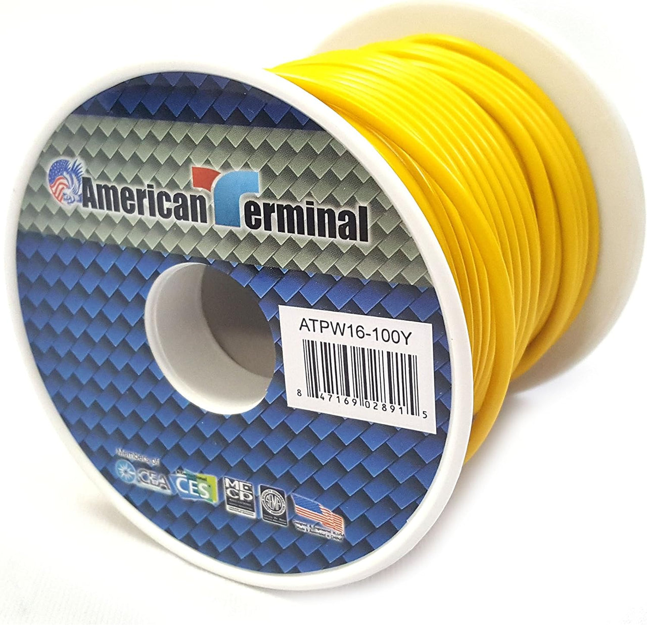 American Terminal ATPW16-100Y 16GA 100' Yellow Primary Remote Power Ground Wire