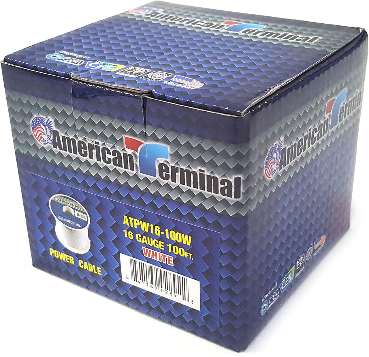 American Terminal ATPW16-100W 16GA 100' White Primary Remote Power Ground Wire