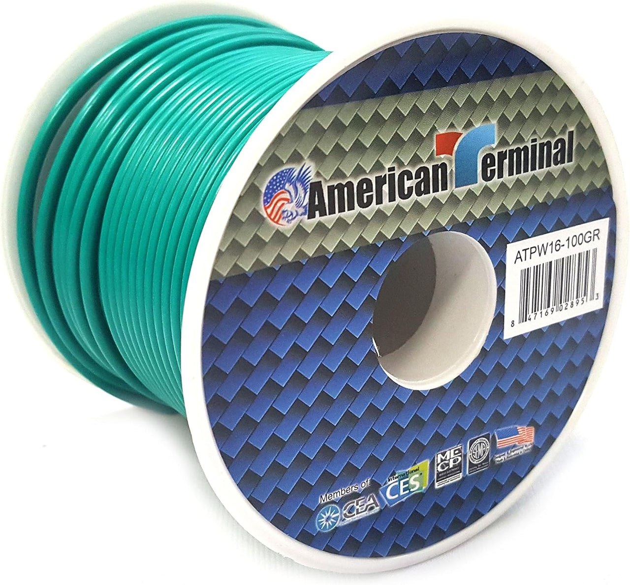 American Terminal ATPW16-100GR 16GA 100' Green Primary Remote Power Ground Wire